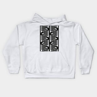 Geometric black and white pattern nordic Kids Hoodie